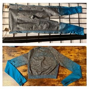 Set of Gymshark Small Amplify Seamless High Waist Leggings & Matching Crop Top